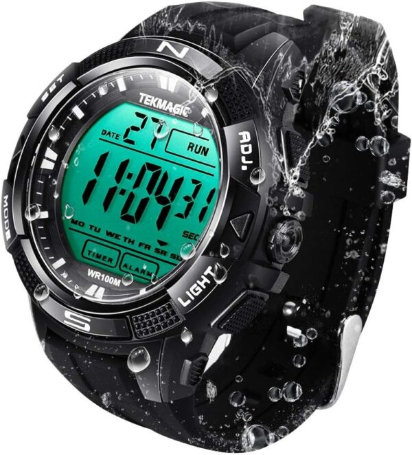 10 ATM Digital Submersible Unisex adult Diving Watch 100m Water Resistant Swimming Sport Wristwatch Luminous LCD Screen with Stopwatch Alarm Function