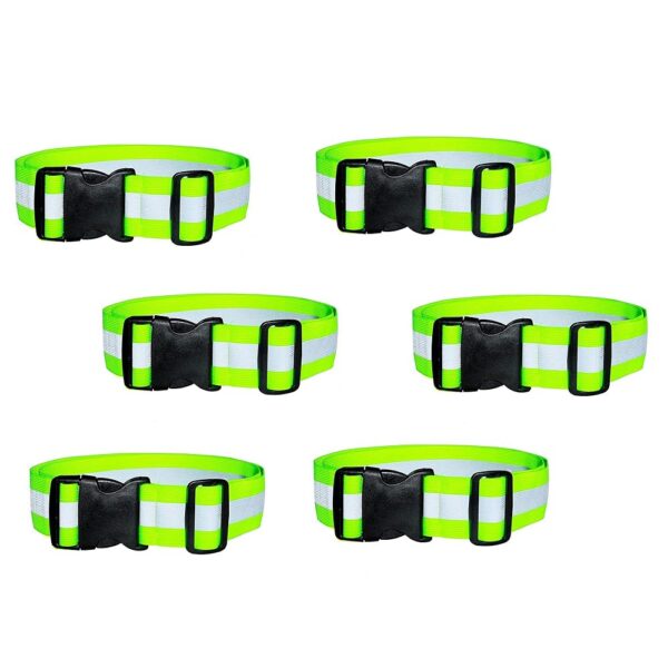 2-6 Pack - Reflective Glow Belt Safety Gear, Pt Belt, for Running Cycling Walking Marathon Military