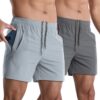 2 Pack Mens Athletic Shorts 5 Inch Quick Dry Gym Workout Shorts Men Lightweight Sports Running Shorts with Pockets