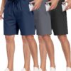 3 Pack Men's Athletic Running Shorts with Zipper Pockets,7" Gym Workout Basketball Hiking Shorts for Men