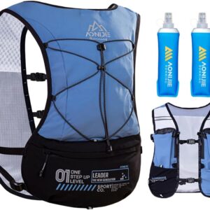 5L Running Hydration Vest Backpack for Men Women, Adjustable & Lightweight, Front & Back Pockets for Essential Storage