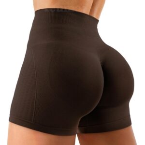 Amplify Womens Seamless Scrunch Shorts Workout Shorts Gym Shorts Contour Shorts 5" High Waisted Running Yoga Shorts