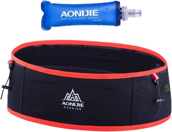 AONIJIE Lovtour Running Belt Waist Pack, Flip Waist Belt,with 250ml Soft Water Bottle Free and Lightweight for Marathon Climbing Jogging Cycling Workout Fitness Mobile Phone Holder