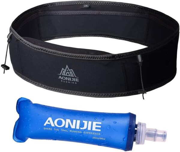 AONIJIE Running Belt Fanny Pack with 250ml Soft Water Bottle Flask for Women Men, Moisture Wicking Waist Pack Great for Marathon Climbing Jogging Cycling, for 6.8in Mobile Phone...