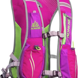 AONIJIE Running Hydration Vest Backpack for Women and Men Lightweight Trail Running Backpack 5.5L Rose Red