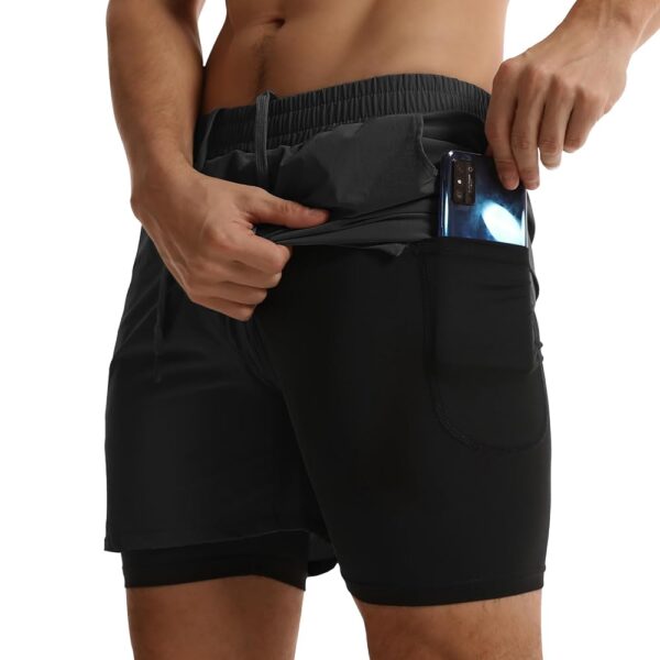 ATTBEA Mens 2 in 1 Workout Running Shorts Quick Dry Lightweight Gym Athletic Shorts with Pockets