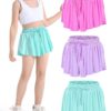 Auranso Girls Flowy Shorts with Pocket 2-in-1 Athletic Running Butterfly Shorts