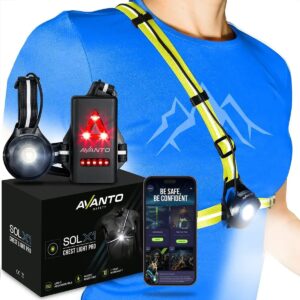 AVANTO PRO Chest Light, Original, USB-C Rechargeable, Running Lights for Runners, 500lm Adjustable Beam, 3-5h Use Time, Running Headlamp Flashlights, Walking Lights for Night...