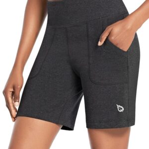 BALEAF Bermuda Shorts for Women High Waisted Athletic Long Running Shorts with Pockets