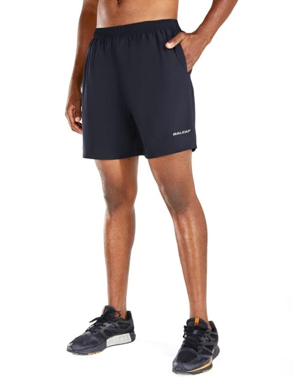 BALEAF Men's 5" Running Athletic Shorts Workout Lightweight Zipper Pocket