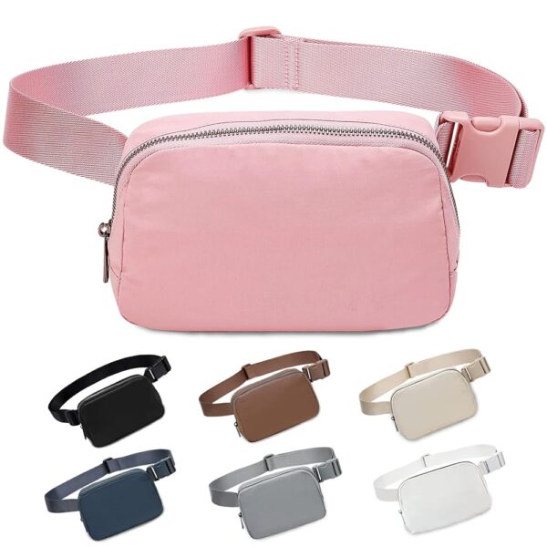 Belt Bag for Women and Men, Fashionable Fanny Packs for LuLu Waist Bag Lemon Bags, Everywhere Belt Cute Bag for Travel Workout Running Hiking for Lady Girls and Men (Pink)