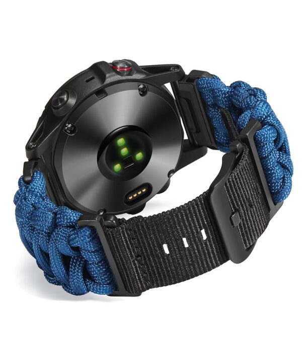 BINLUN Compatible with Garmin Watch Band 20mm/22mm/26mm 550 Paracord Rugged Military Braided Nylon Watch Strap Design for Garmin Fenix/Fit for Forerunner for MARQ for Descent