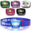 BLITZU Hands-Free Headlamp, Blue, 165 Lumen, Adjustable Light Modes, Battery Powered, Waterproof, Impact Resistant