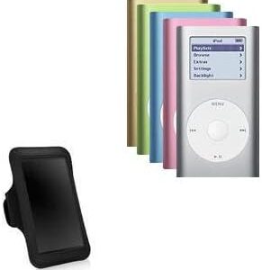 BoxWave Case Compatible with iPod Mini (6GB) - Sports Armband, Adjustable Armband for Workout and Running - Jet Black