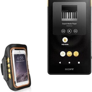 BoxWave Case Compatible with Sony Walkman (NW-ZX707) - JogBrite Sports Armband, High Visibility Safety Light LED Runners Armband - Bold Orange