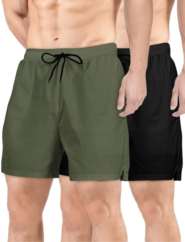 Buauty 2 Pack Mens Athletic Shorts 5 Inch Inseam Workout Gym Running Shorts for Men Quick Dry Lightweight Summer Shorts