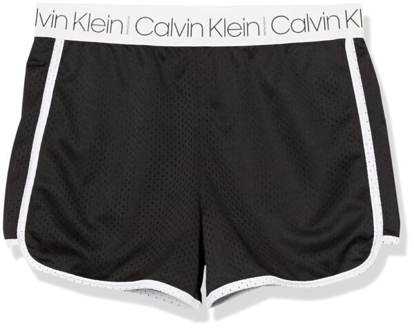 Calvin Klein Girls' Performance Running Shorts, Quick-Drying Mesh, Elastic Waistband & Pull-on Style