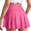 CHRLEISURE Women's Tennis Golf Skirt with Shorts, 5 Pockets Athletic Sports Running Workout Flowy Skorts