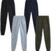 Coney Island Boy’ Sweatpants – 4 Pack Active Fleece Jogger Pants (Size: 4-16)