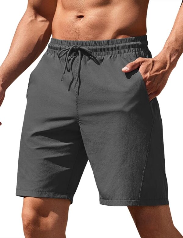 COOFANDY Men's Running Athletic Shorts 9" Gym Workout Lightweight Elastic Waist Sports Shorts