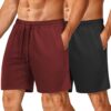 COOFANDY Men's Sweat Shorts 7 Inch Athletic Workout Shorts 2 Pack Casual Lounge Joggers Short Pants with Pockets