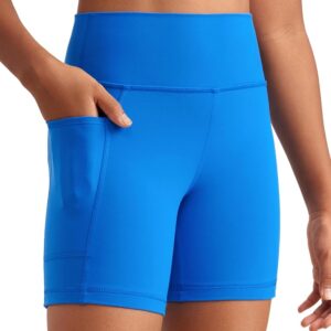 CRZ YOGA Girls Butterluxe Athletic High Waist Biker Shorts with Pockets - Lounge Active Dance Yoga Running Shorts Kids Teen