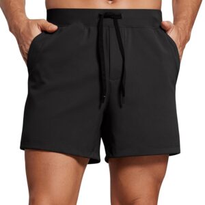 CRZ YOGA Men's Four-Way Stretch Workout Shorts - 5" Soft Durable Casual Athletic Shorts with Pocket Gym Running Hiking