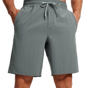 CRZ YOGA Men's Linerless Workout Shorts - 9'' Quick Dry Running Sports Athletic Gym Shorts with Pockets