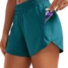 CRZ YOGA Womens Mid Waisted Running Shorts Liner - 5'' Quick Dry Athletic Sport Workout Track Shorts Zip Pocket