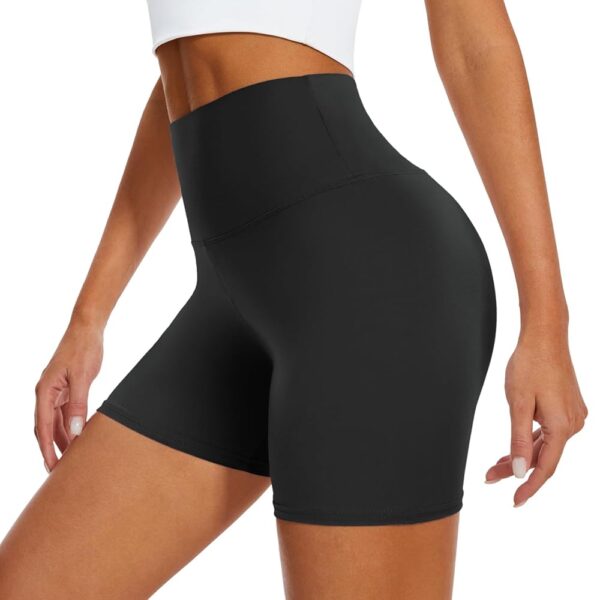 DHSO High Waisted Biker Shorts for Women-5" Tummy Control Fitness Athletic Workout Running Yoga Gym Shorts