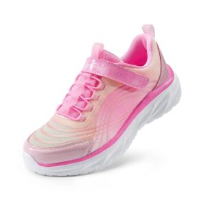 DREAM PAIRS Girls Shoes Sneakers Kids Tennis Shoes Sparkle ColorBurst Lightweight Running Casual Walking Shoes