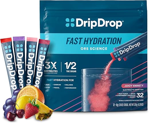 DripDrop Juicy Variety Pack: A Refreshing Electrolyte Boost