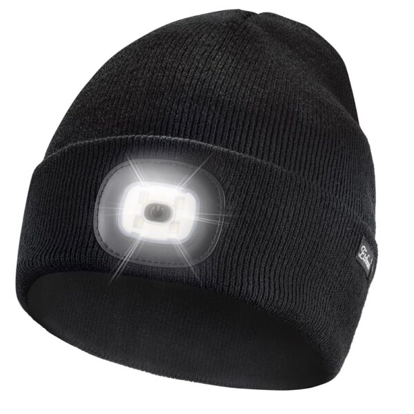 Etsfmoa Unisex Beanie with The Light Gifts for Men Dad Father USB Rechargeable Caps