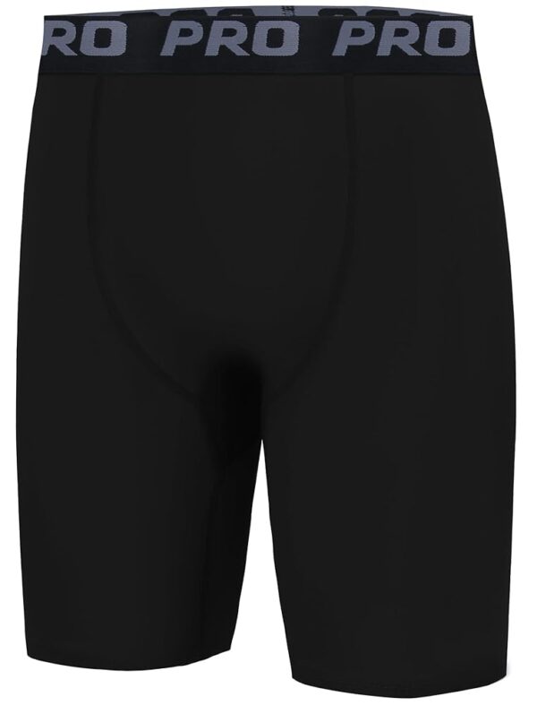 EXARUS Youth Boys Compression Shorts Side Pocket Performance Athletic Base Layers Underwear Running Sports Soccer Shorts