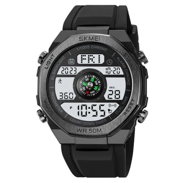 FANMIS Unisex Pedometer Watches Military Multifunctional 50M Waterproof Digital Outdoor Sports Watch