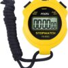 FCXJTU Digital Simple Stopwatch Timer, No Bells, No Alarm, Simple Basic Operation, Silent, Clear Display, ON/Off, Large Display for Swimming Running Training Kids Coaches...