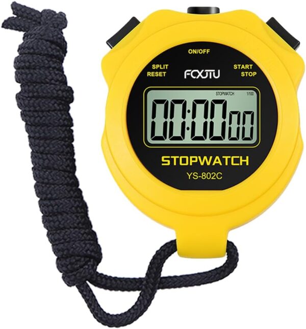 FCXJTU Digital Simple Stopwatch Timer, No Bells, No Alarm, Simple Basic Operation, Silent, Clear Display, ON/Off, Large Display for Swimming Running Training Kids Coaches...