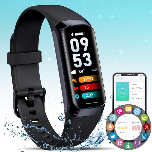 Fitness Tracker,2024 Smart Watch with Blood Pressure Heart Rate & Sleep Monitor IP67 Waterproof Step Calorie Counter Pedometer Fitness Activity Watch Health Watch for Android...