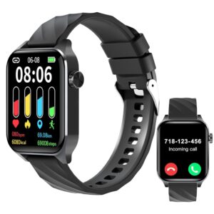 Fitness Tracker (Answer/Make Calls), 1.85" Smart Watch with 24/7 Heart Rate, Blood Oxygen Monitor, Sleep Tracker, 100+ Sport Mode, IP68 Waterproof Activity Tracker, Compatible...