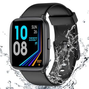 Fitness Tracker Watch with Heart Rate Monitor, Large Screen Activity Tracker with Pedometer, Sleep Monitor, Calories & Step Counter, 5ATM Waterproof Smart Watch for Women Men...