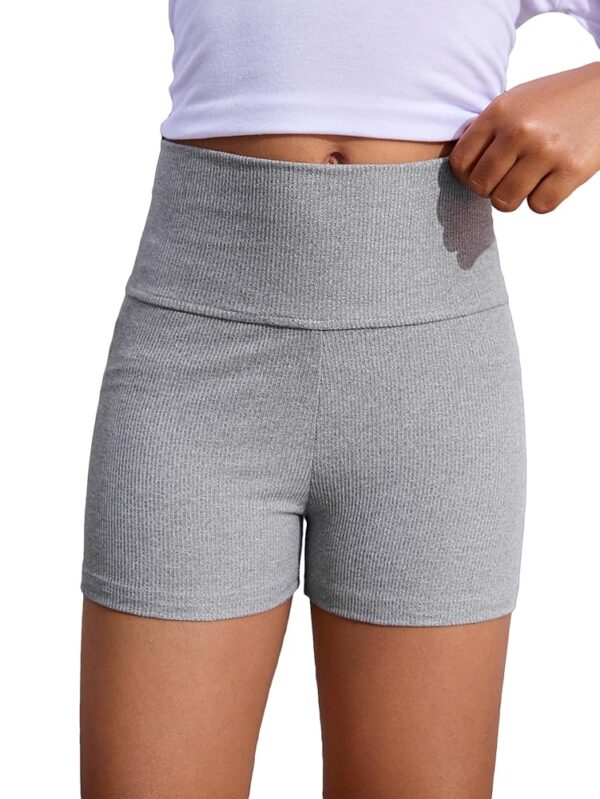 Floerns Girls Dance Shorts Breathable Rib Knit Sporty Running Biker Shorts