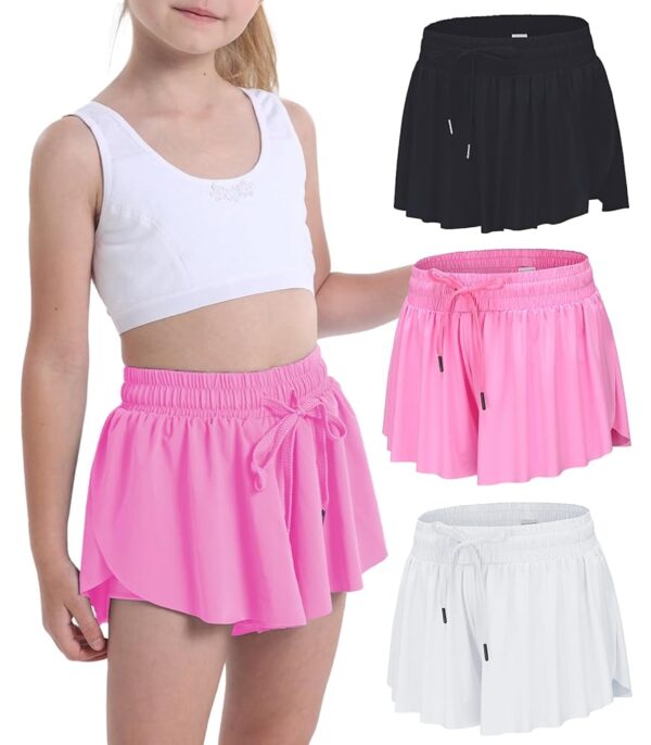 Flowy Shorts for Teen Girls Athletic Running Biker Shorts Youth Butterfly Shorts