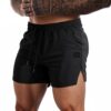 FLYFIREFLY Men's Gym Workout Shorts Quick Dry Lightweight Athletic Shorts Running Bodybuilding Training with Towel Loop