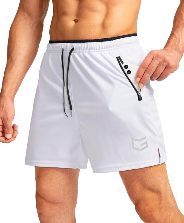 G Gradual Men's Running Shorts with Zipper Pockets Quick Dry Gym Athletic Workout 5" Shorts for Men