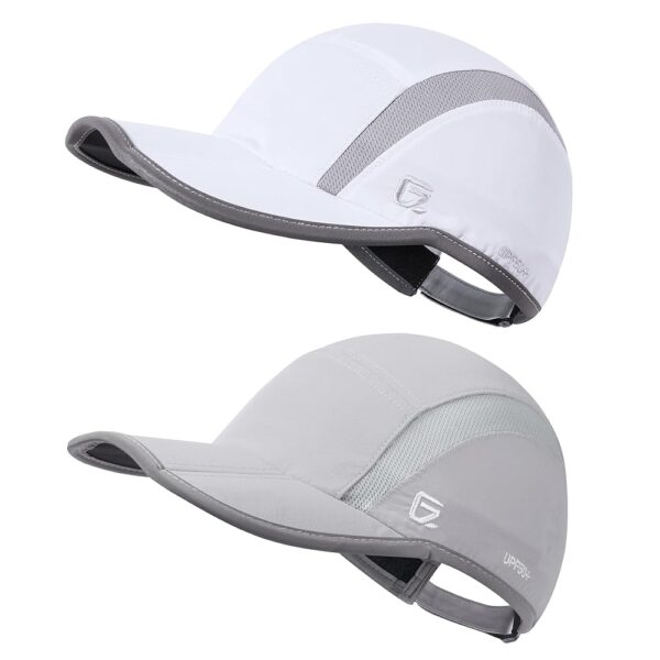 GADIEMKENSD 2 Pack Reflective Foldable Sports Hat UPF 50+ Sun Protection Outdoor Run Hats for Men and Women