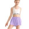 Girls Athletic Flowy Shorts with Spandex Liner 2-in-1 Kids Butterfly Short for Running,Sports,Fitness,Tennis