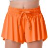 Girls Flowy Shorts Butterfly Shorts for Kids with Pocket Athletic Shorts 2-in-1 Running Shorts for Girls