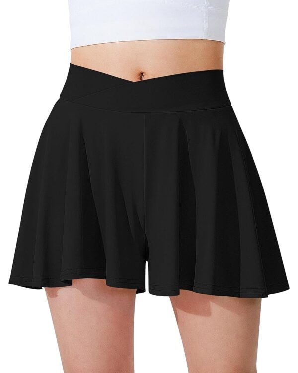 Girls Flowy Shorts Butterfly Shorts with Liner 2-in-1 Athletic Tennis Running Gym Shorts with Pockets for Kids