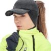 Gisdanchz Women's Winter Reflective Stretchy Ponytail Hat with Drop Down Ear Flap