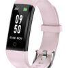 GRV No Bluetooth Pedometer Watch Fitness Tracker No Phone Needed, Step Counter Calories/Sleep Tracker for Walking Running for Men Women Waterproof (Pink)